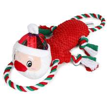 Load image into Gallery viewer, IOKHEIRA Christmas Santa Claus Dog Squeaky Toys Dog Chew Toy Interactive Plush Dog Toys with Crinkle Paper Tug of War Dog Toys with Knotted Rope for Teeth Cleaning &amp; Boredom
