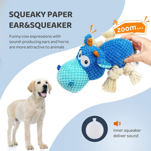 IOKHEIRA Dog Plush Toys, Interactive Squeaky Toy for for Aggressive chewers