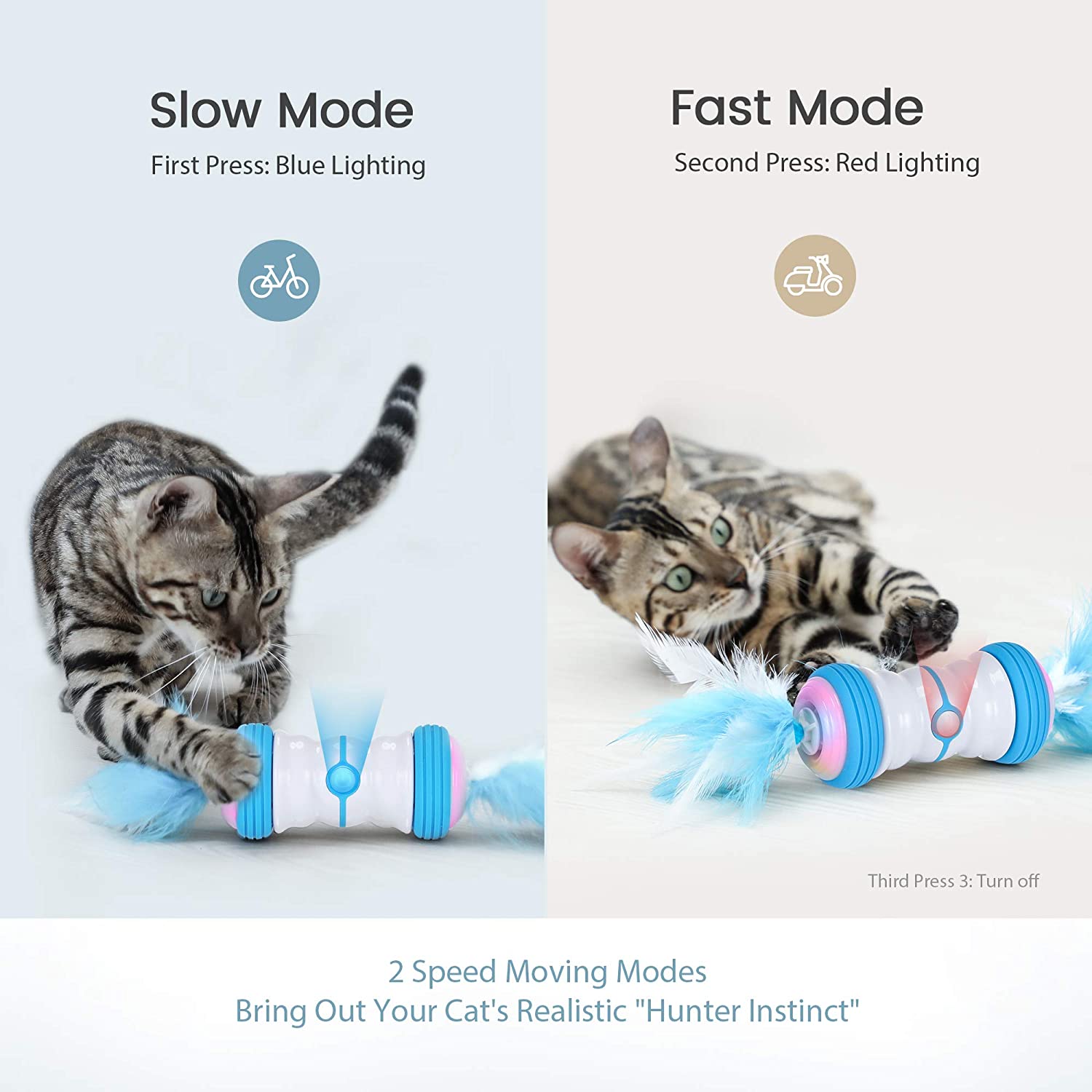 Whefory Cat Toys,Interactive Cat Feather Toy for India