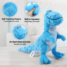 Load image into Gallery viewer, IOKHEIRA Dog Plush Toys, Stuffed Dog Toy for Small Medium Breed, Cute Dinosaur Squeaky Dog Toys Dog Chew Toys for Large Dogs (Indigo)
