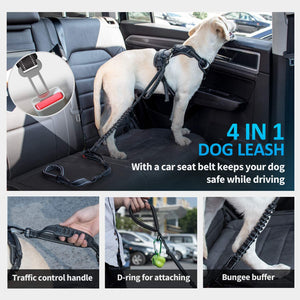 IOKHEIRA Dog Leash, 4-in-1 Multi Functional Dog Leash