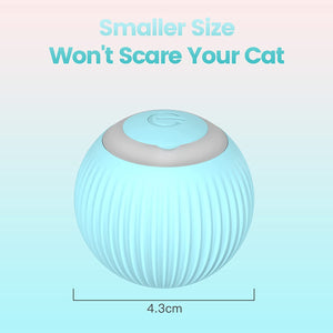 IOKHEIRA Cat Ball Interactive Cat Toys for Indoor Cats Wicked Ball Kitten Toys with Bell Feather Built-in Catnip, USB Rechargeable Automatic 360° Rotating Cat Toy balls with LED Light