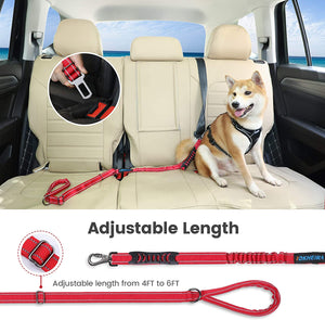 IOKHEIRA 6Ft /4Ft Dog Leash Rope with Comfortable Padded Handle (Red)