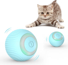 Load image into Gallery viewer, IOKHEIRA Cat Ball Interactive Cat Toys for Indoor Cats Wicked Ball Kitten Toys with Bell Feather Built-in Catnip, USB Rechargeable Automatic 360° Rotating Cat Toy balls with LED Light

