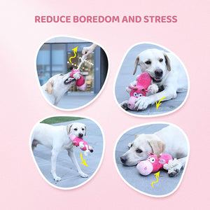 IOKHEIRA Dog Plush Toys,Squeaky Dog Toys (Pink)